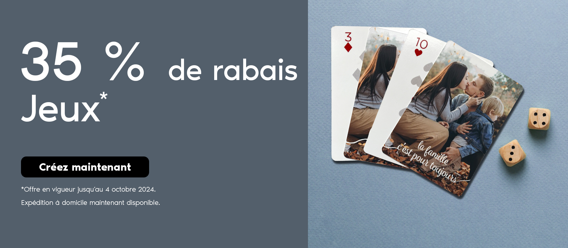 30 % de rabais sur les cartes. Créez votre carte maintenant.